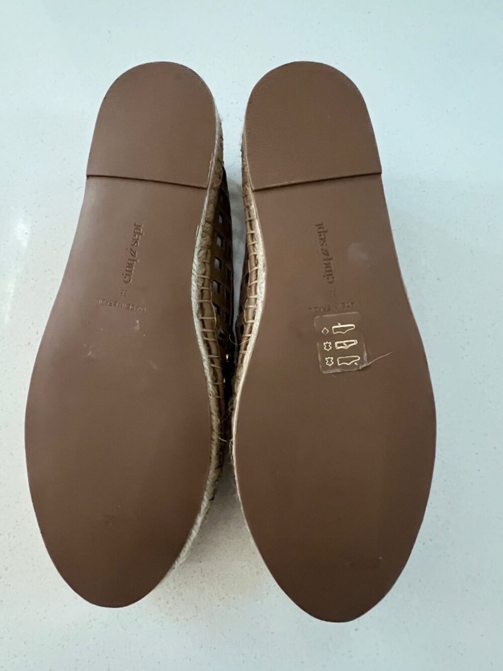 Cinq a sept Rochel Cage Studded beige Espadrille Cap Toe Flat size 38 - Picture 6 of 8
